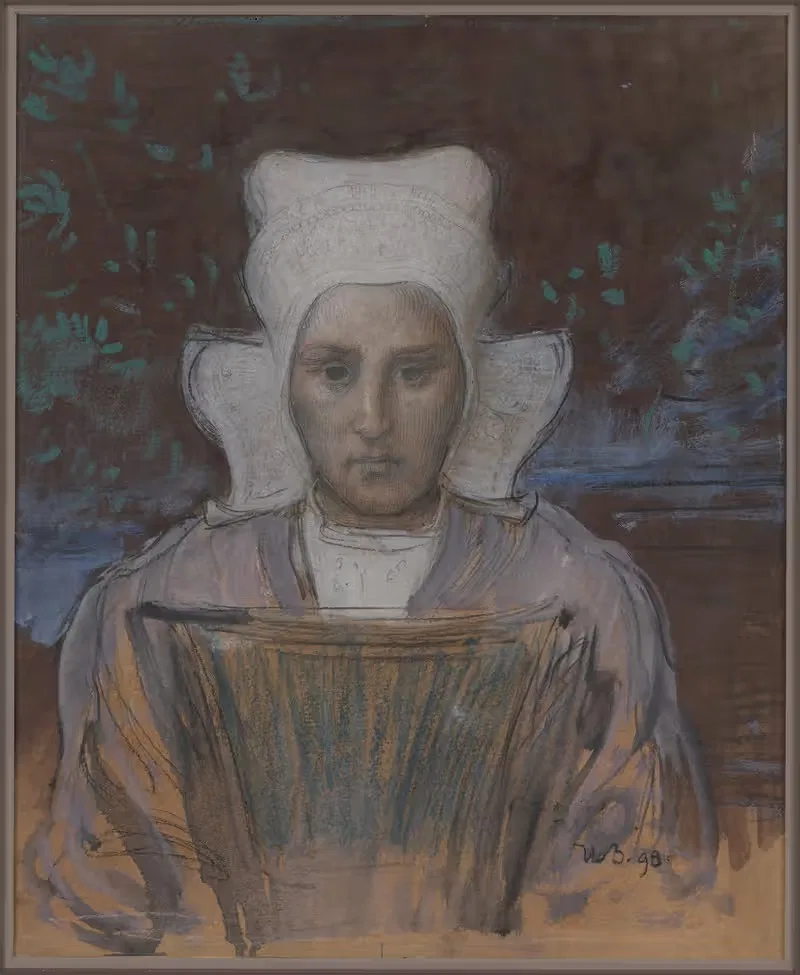 Breton Woman, Study for Mystical Brittany — Hippolyte Dominique Berteaux