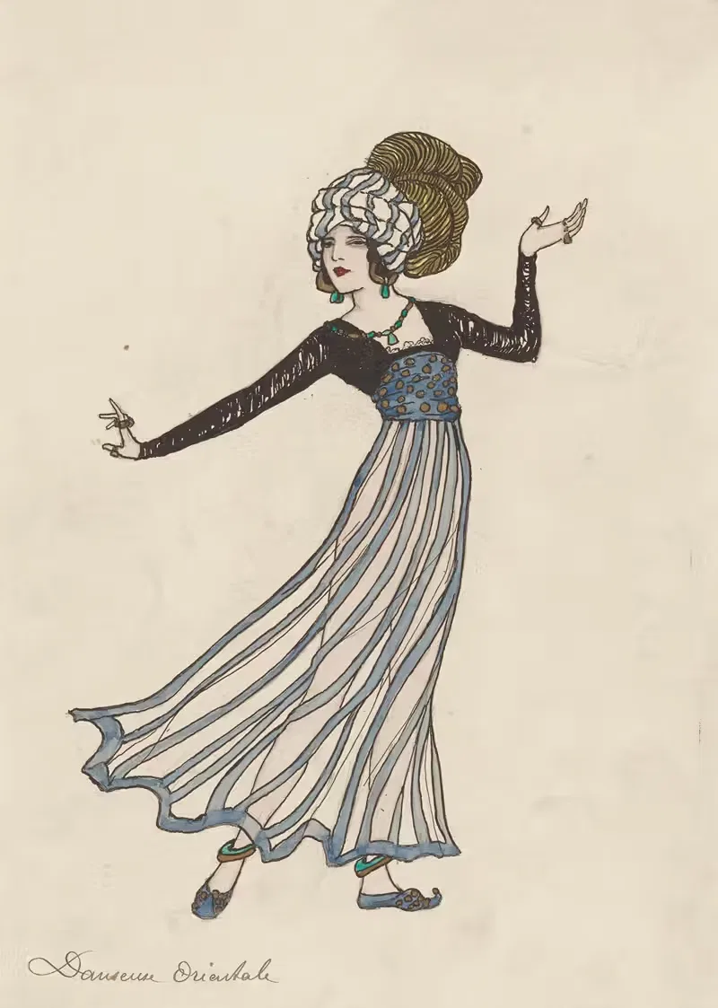 Dancer in Orientalist Costume (Danseuse orientale) by Jacques Antoine Doucet — digital art print download