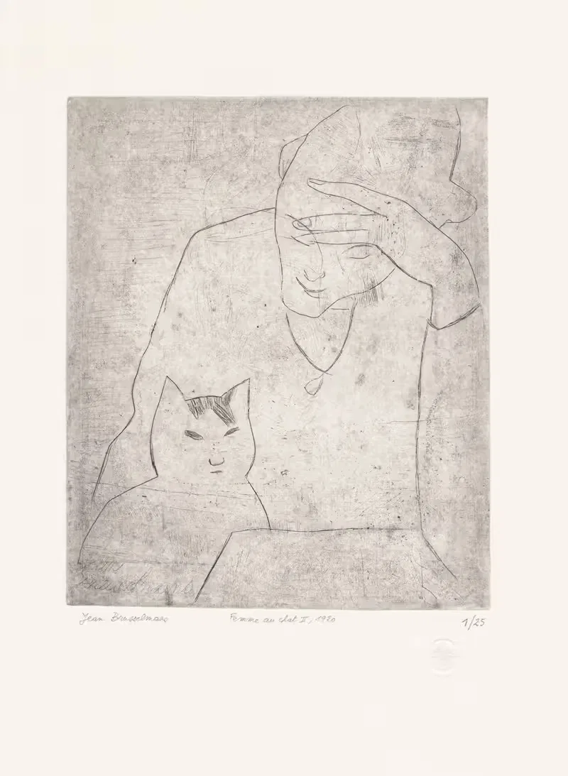 Женщина с кошкой II by Жан Бруссельманс, 1920 — digital art print download