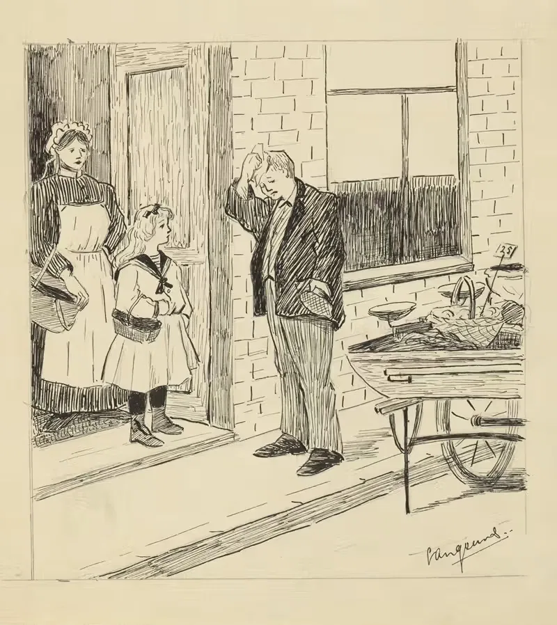 Продавец у двери by Лангенус, 1900-1930 — digital art print download