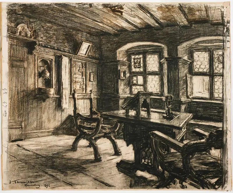Комната Дюрера в Нюрнберге by Леон Огюст Лермиц, 1896 — digital art print download