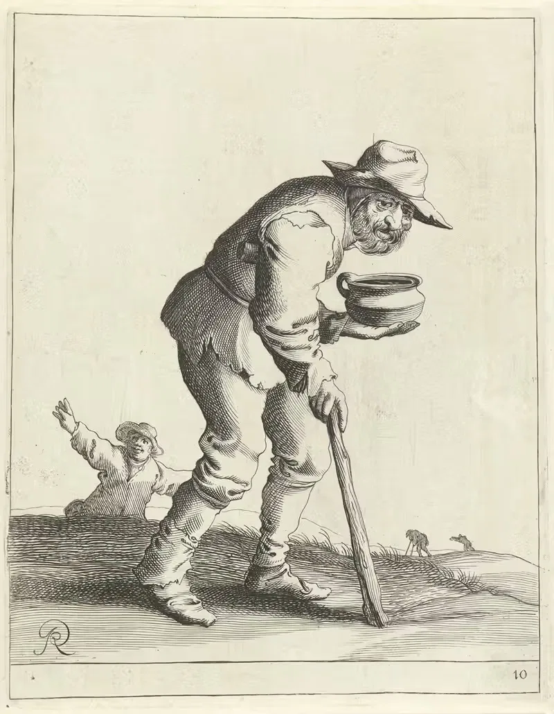 Нищий с чашей by Питер Янсз. Кваст, 1638-1652 — digital art print download