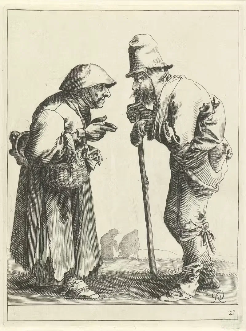 Два нищих в разговоре by Питер Янсз. Кваст, 1638-1652 — digital art print download