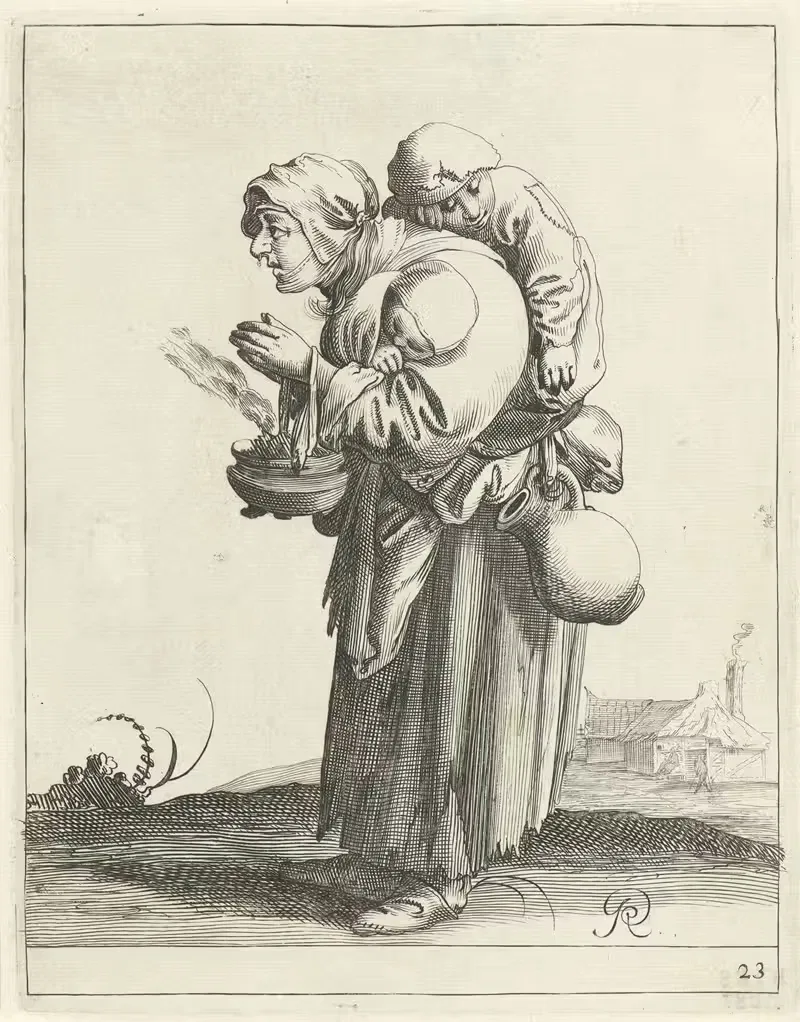 Бедная женщина с детьми by Питер Янсз. Кваст, 1638-1652 — digital art print download