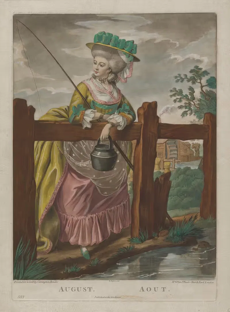 August, from The Twelve Months by Robert Dighton, c. 1781 — digital art print download