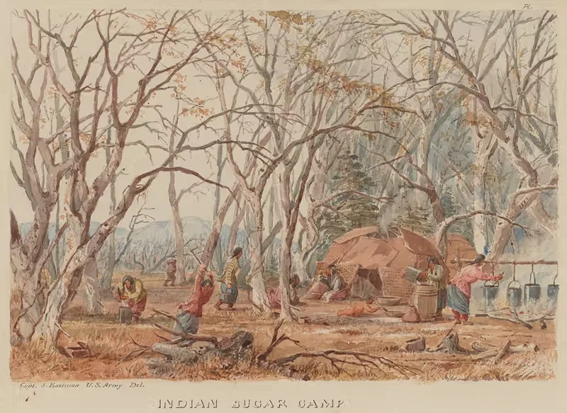 Indian Sugar Camp by Seth Eastman — digital art print download