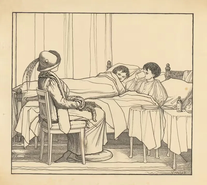 Женщина на больничном визите by Виллем Потаст, 1887-1916 — digital art print download