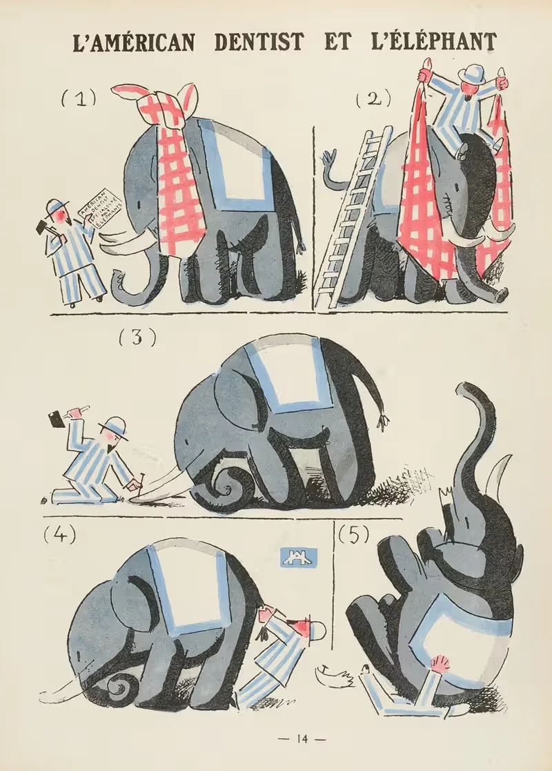 Американский стоматолог и слон by Андре Эле, 1924 — digital art print download