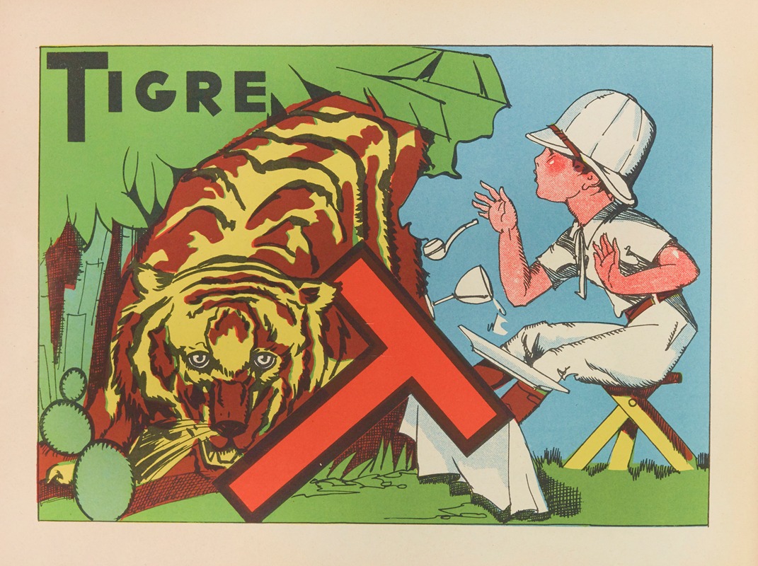 Тигр by Гастон Марошо, 1939 — digital art print download