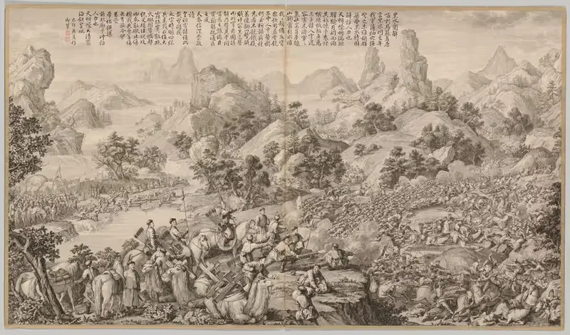 Прорыв через осаду в Хесуй by Джузеппе Кастильоне, 1765-1774 — digital art print download