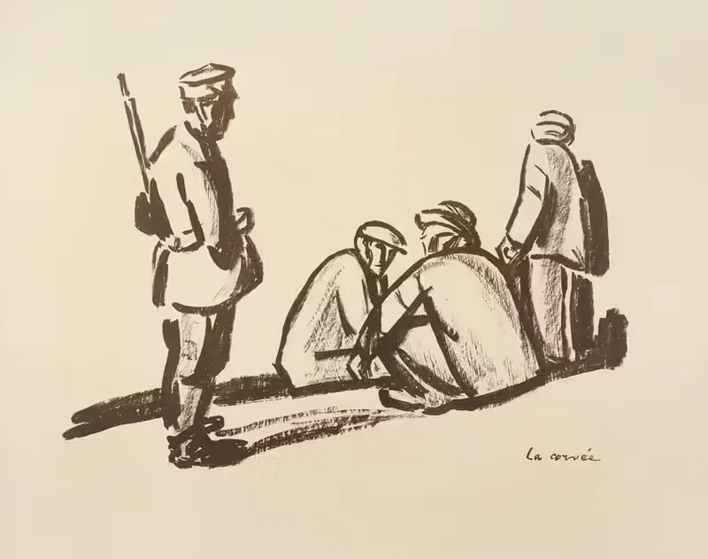 Au Camp Pl.20 by Henri Bing, 1917 — digital art print download