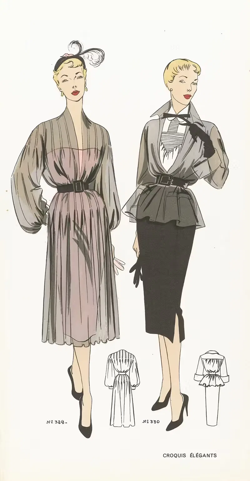Croquis Elégants by Anonymous, 1954 — digital art print download