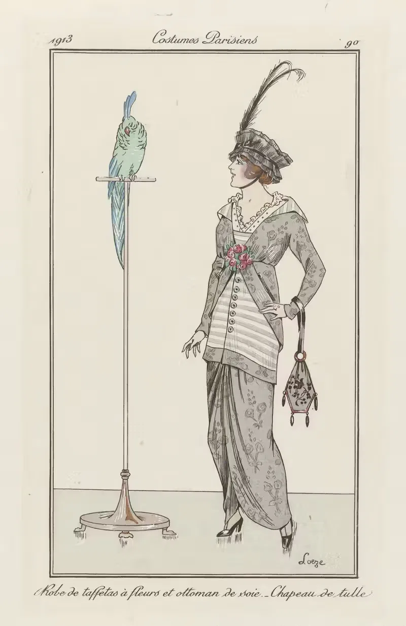 Robe de taffetas à fleurs by Anonymous, 1913 — digital art print download