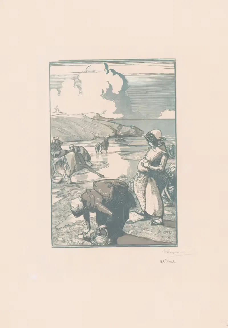Pêcheuses de pignons by Auguste Lepère, 1903 — digital art print download