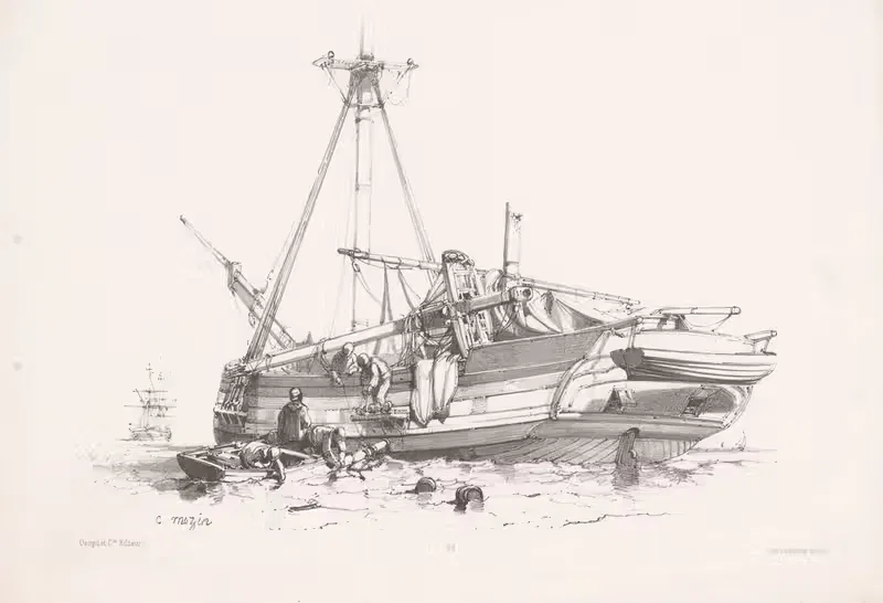 Парусник на воде by Шарль-Луи Мозен, 1850-1884 — digital art print download