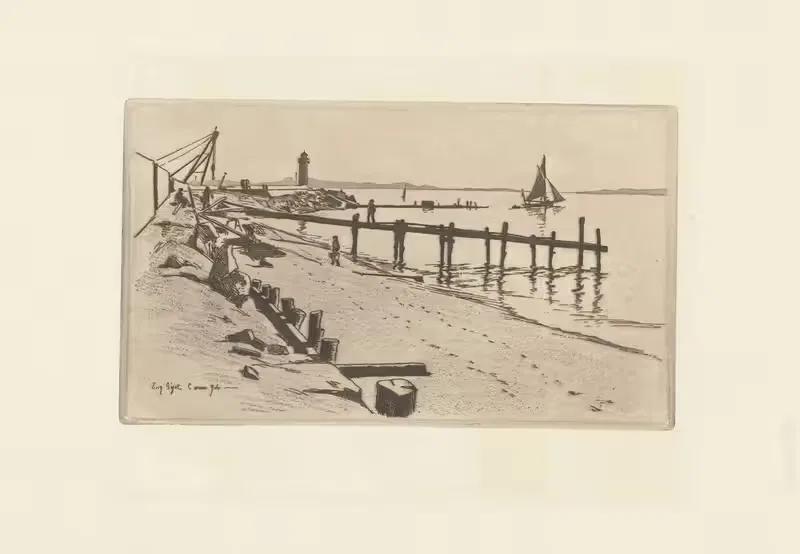 Морская сцена в Каннах by Эжен Бежо, 1893-1895 — digital art print download