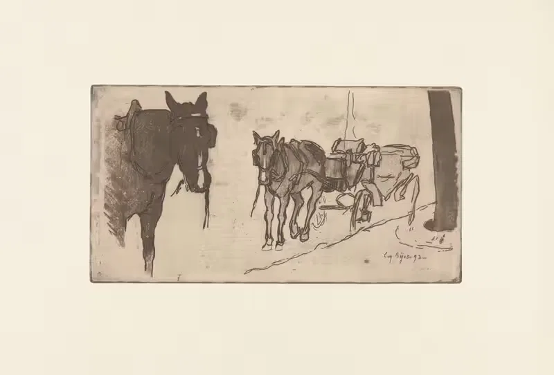 Станция такси by Эжен Бежо, 1893-1895 — digital art print download