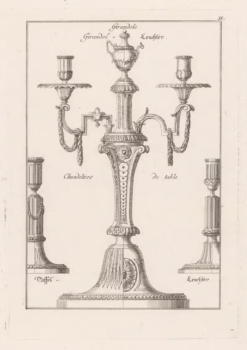 Подсвечники и гирлянда by Франц Ксавер Хаберман, 1731 - 1796 — digital art print download