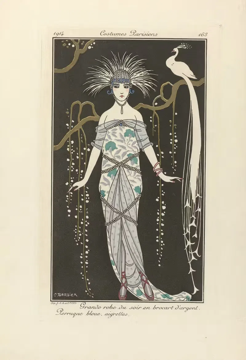 Eventails de Paquin by George Barbier, 1914 — digital art print download