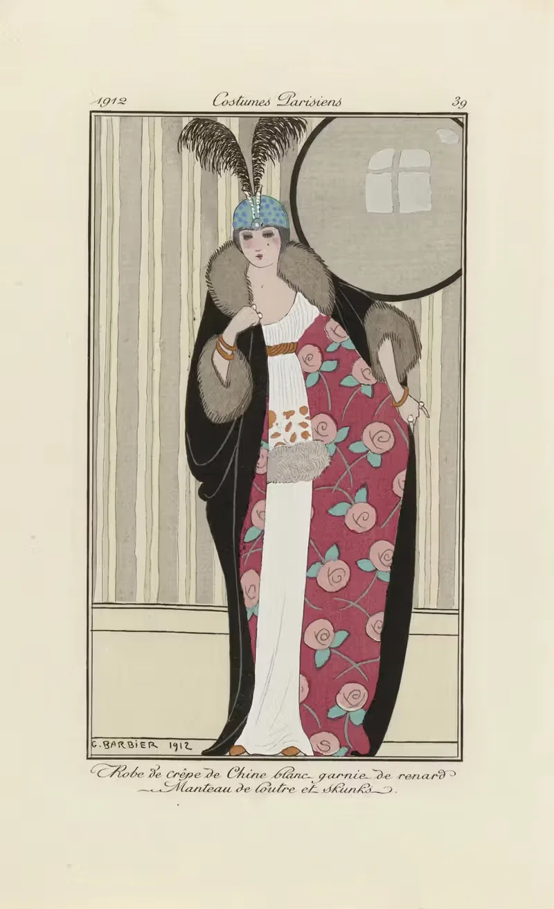 Платье из белого крепа де Шин by Жорж Барбье, 1912 — digital art print download