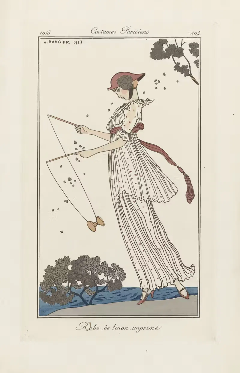 Платье из принтованного льна by Жорж Барбье, 1913 — digital art print download