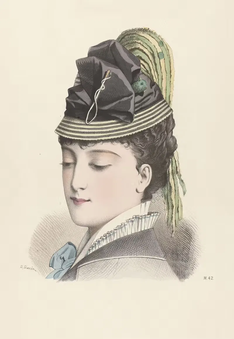 Женская голова с шляпой и булавкой для шляпы by Гвидо Гонин, 1875 — digital art print download