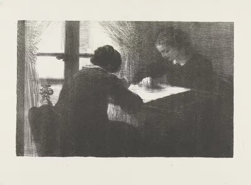 Интерьер вышивальщиц by Анри Фантен-Латур, 1893-1895 — digital art print download