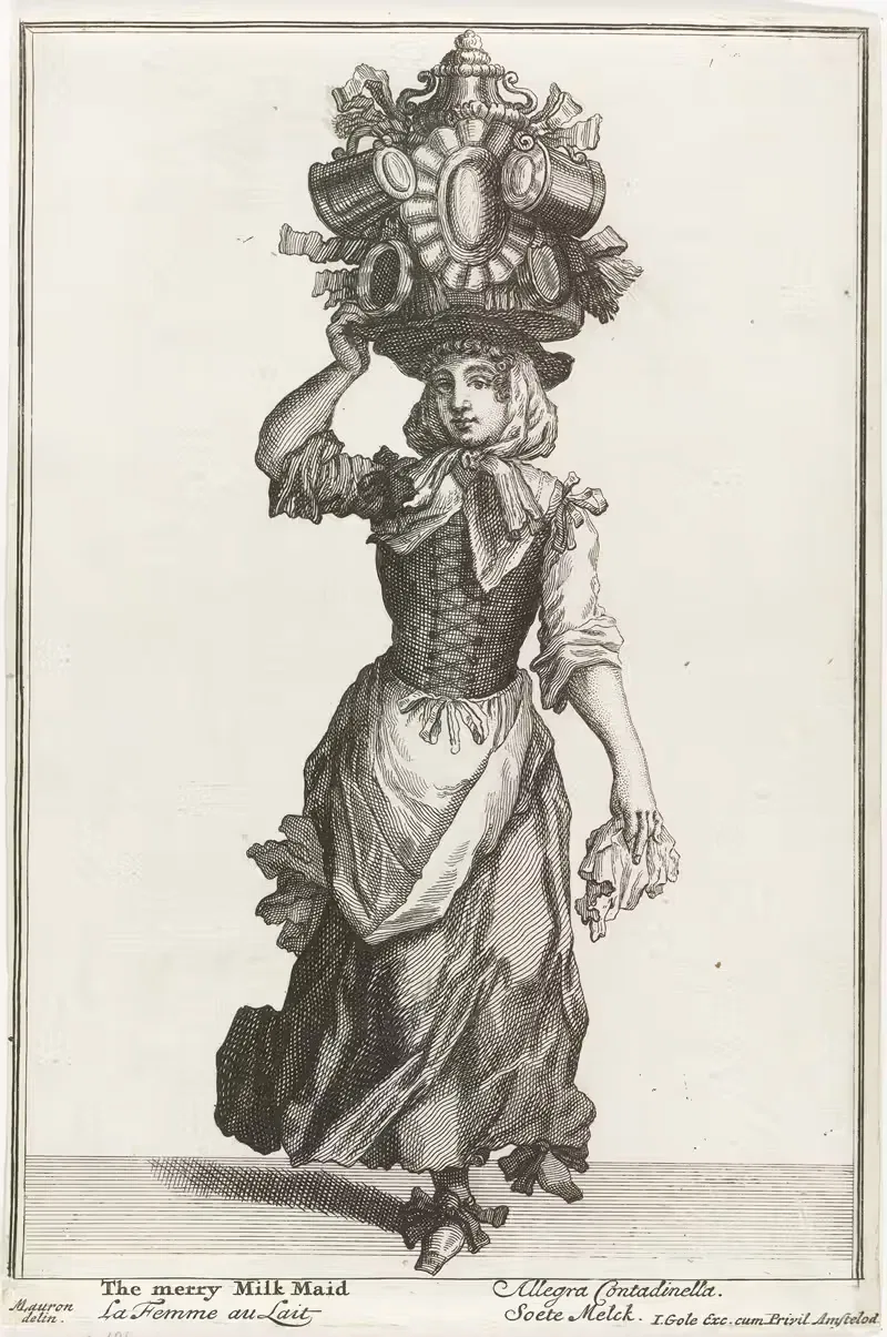 Весёлая молочница by Якоб Голе, 1688 - 1724 — digital art print download