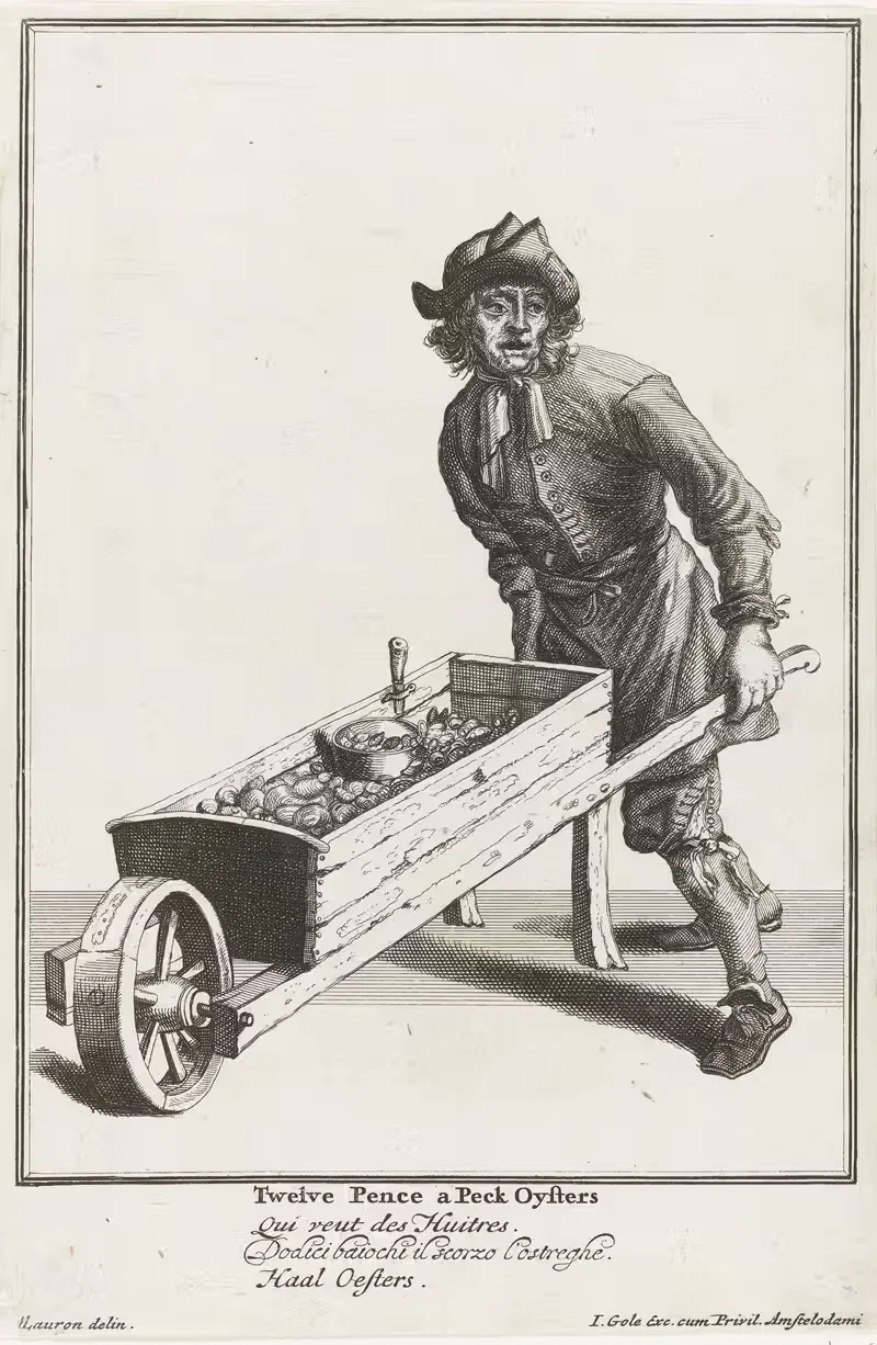 Двенадцать пенсов за пек oysters by Якоб Голе, 1688 - 1724 — digital art print download