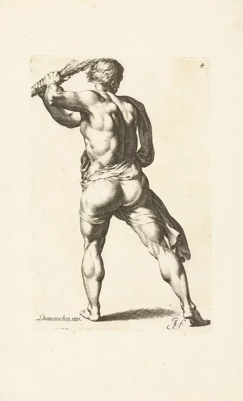 Мужчина, бьющий связкой веток by Ян де Биссхоп, 1666-1671 — digital art print download