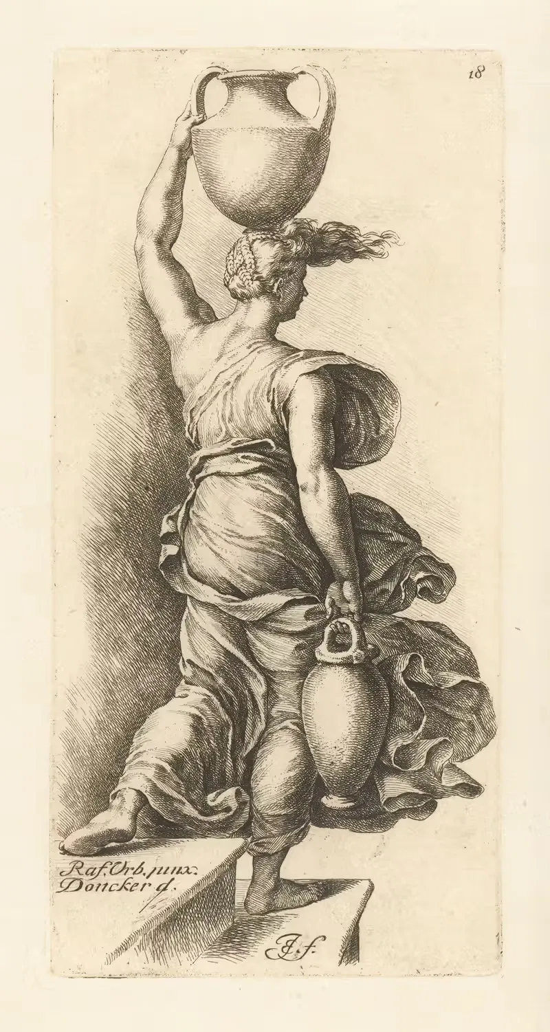 Woman with a jug on her head — Jan de Bisschop
