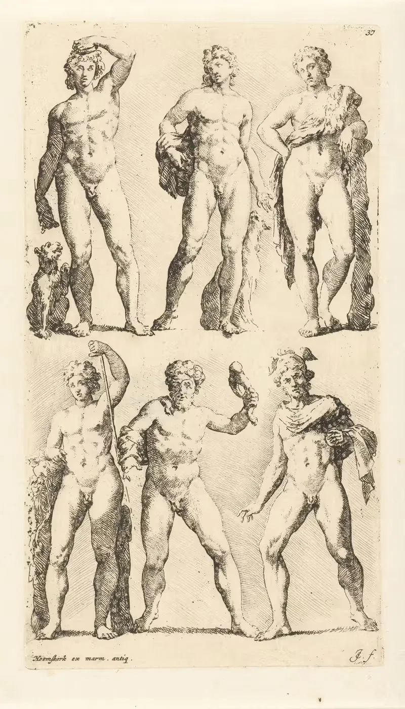 Six images of men with different attributes — Jan de Bisschop