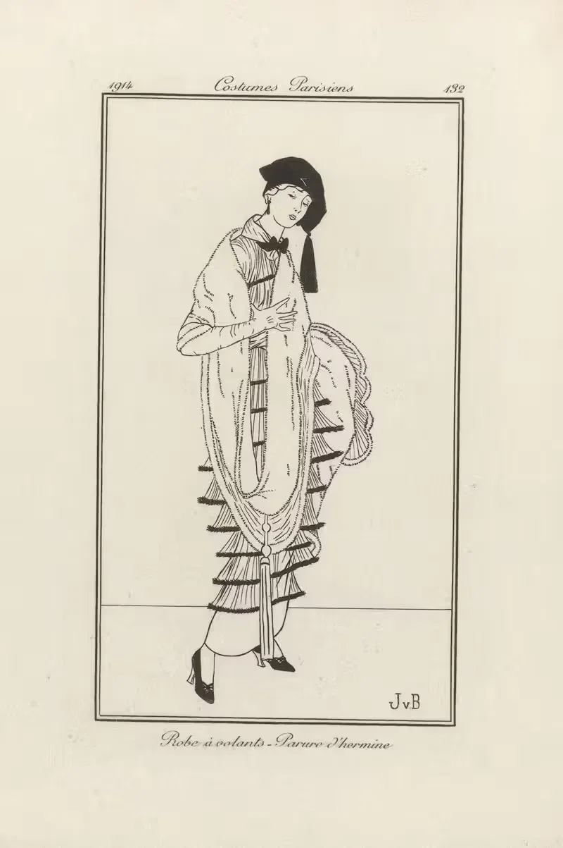 Платье с рюшами – Украшение из горностая by Ян ван Брок, 1914 — digital art print download