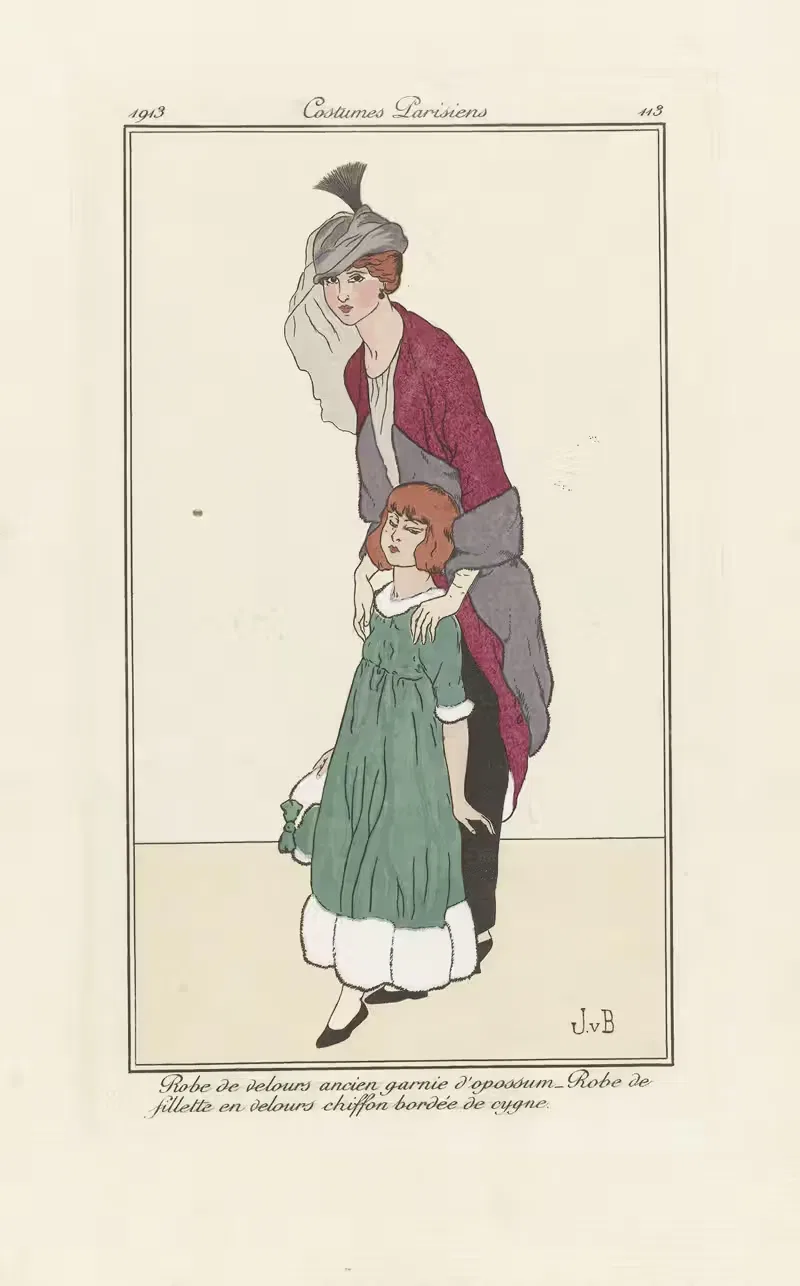 Robe de velours ancien garnie d'opossum — Jan van Brock