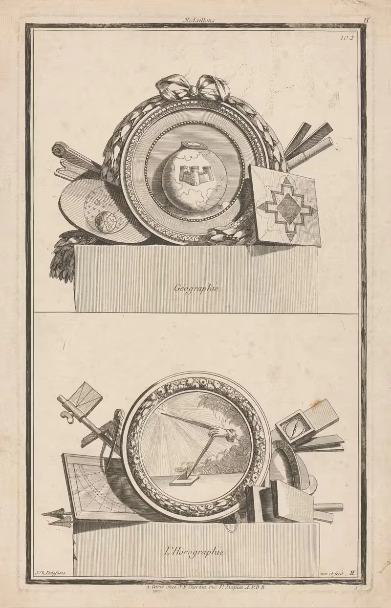 География, Часы by Жан-Шарль Делафосс, 1768 - 1771 — digital art print download