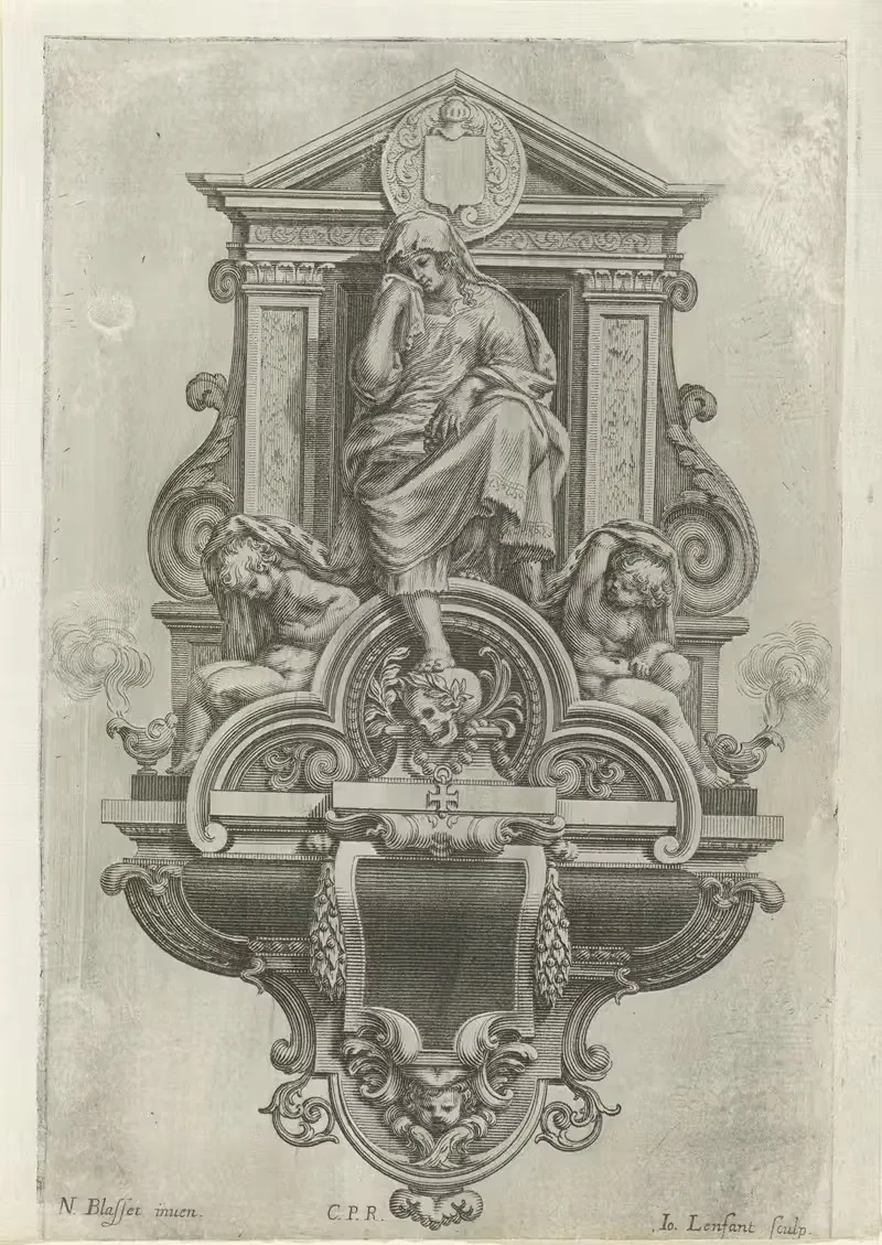 Эпитафия с скорбящей женщиной by Жан Лефан, 1625-1641 — digital art print download