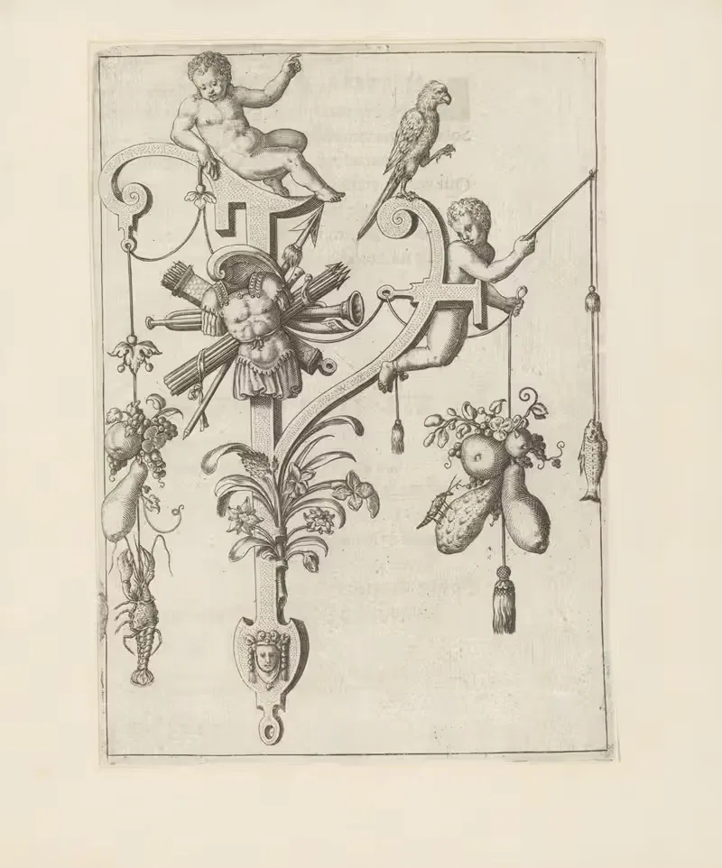 Letter Y by Johann Theodor de Bry, 1595 — digital art print download