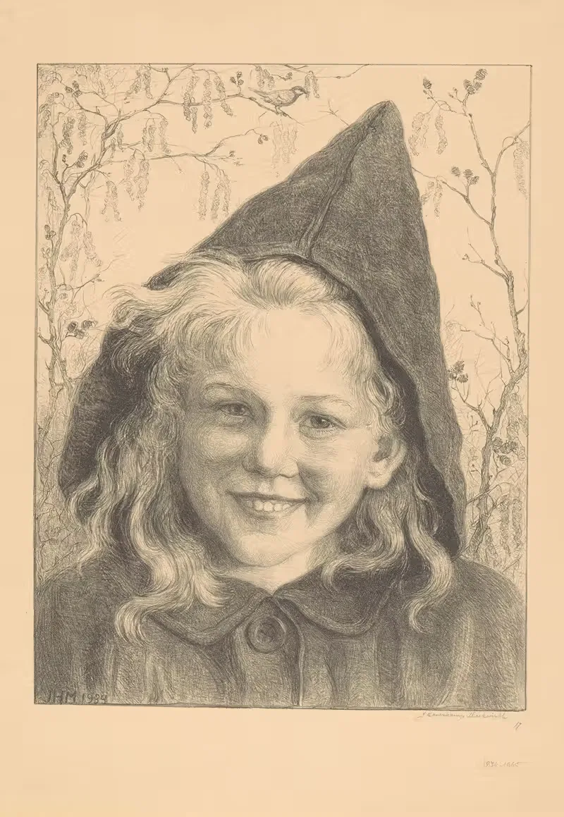 Девушка с капюшоном by Йоханна Махвирт, 1934 — digital art print download