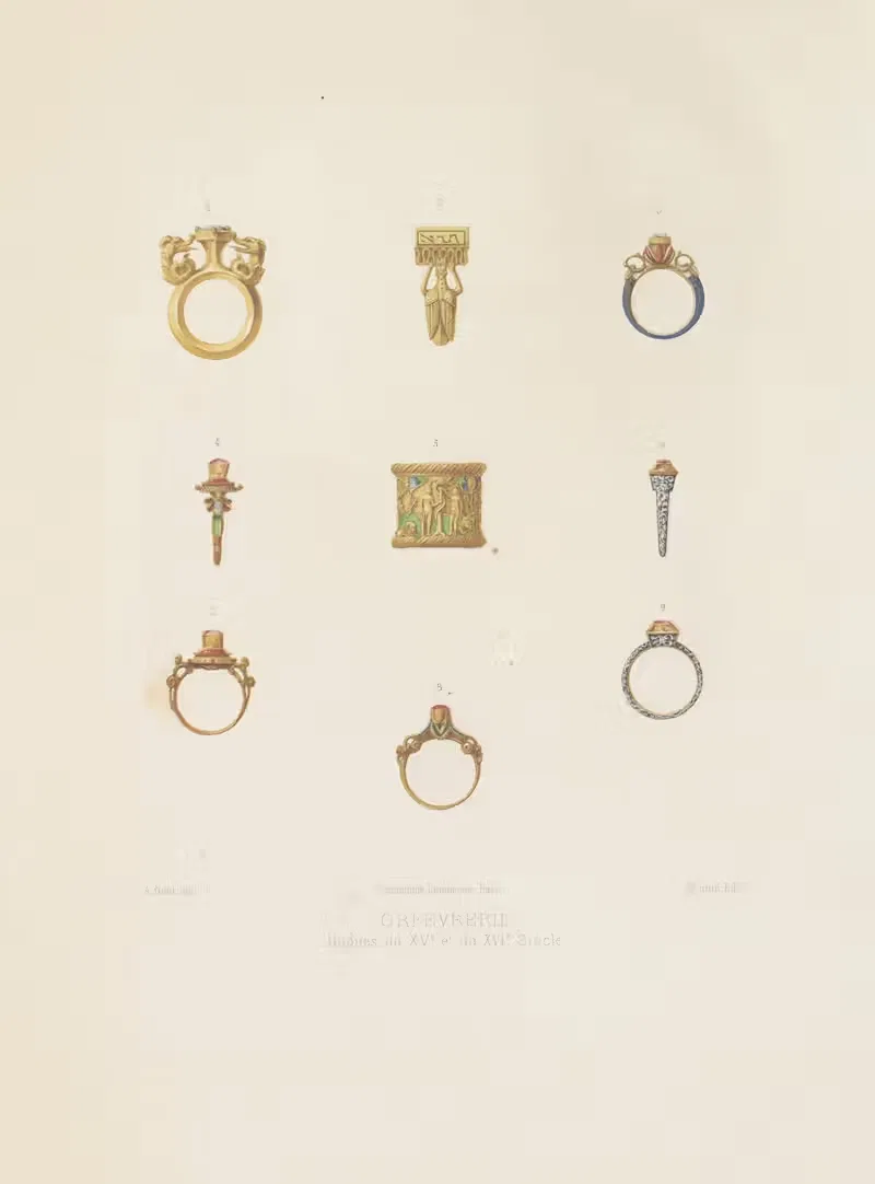 Bagues du XVe et du XVIe siècle — Joseph Rose Lemercier