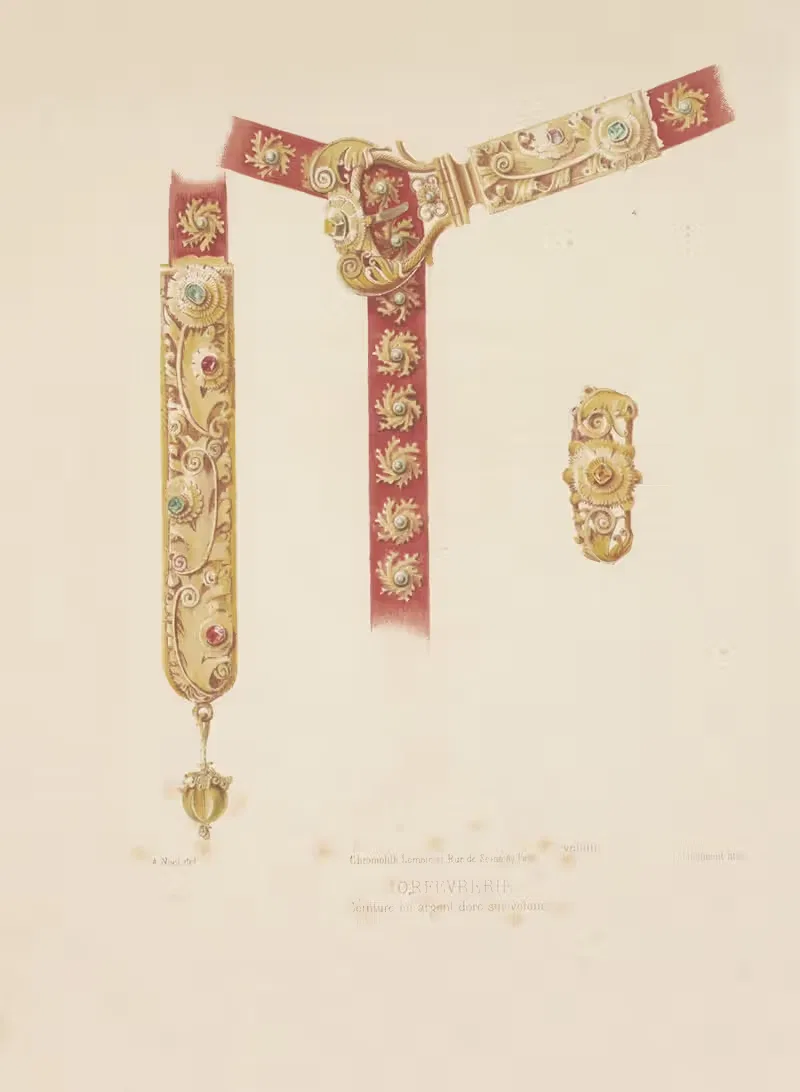 Ceinture en argent doré sur velours — Joseph Rose Lemercier