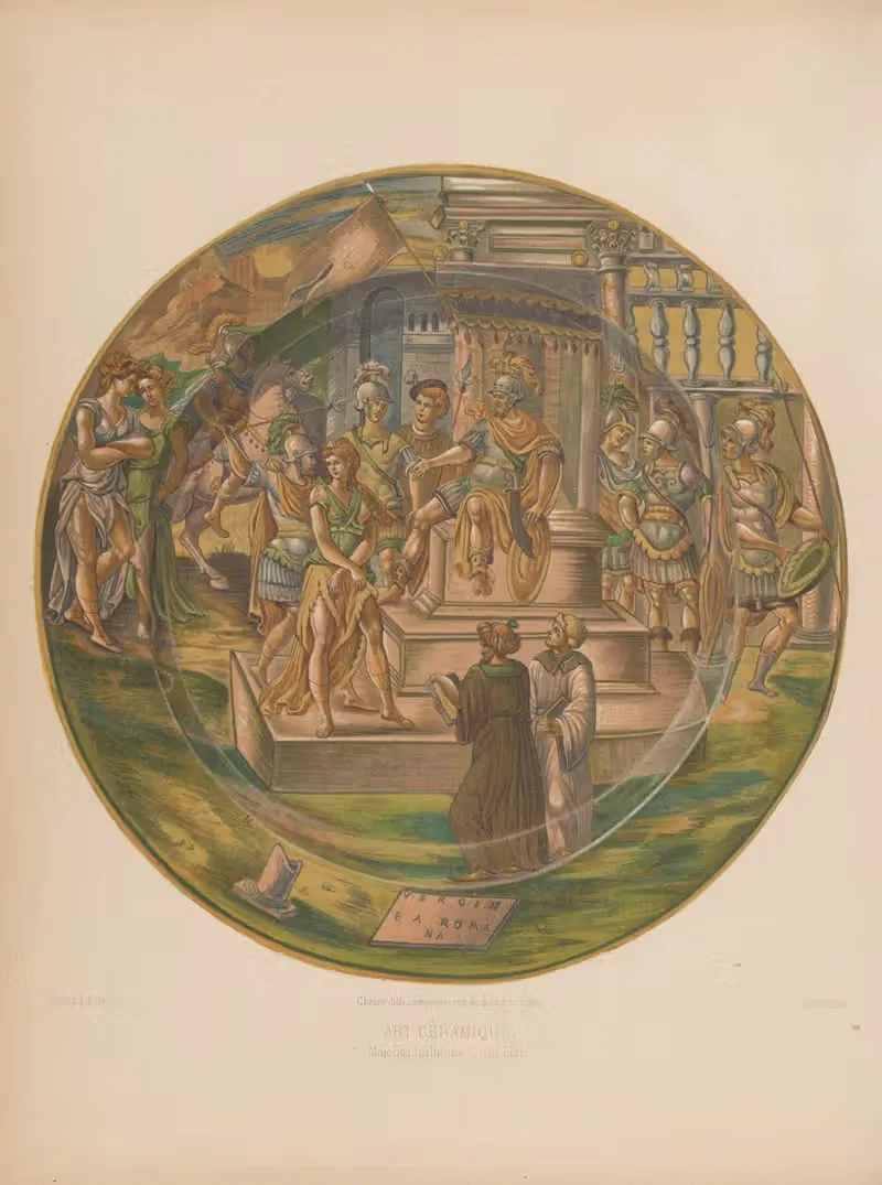 Majolica Italienne, un plat — Joseph Rose Lemercier