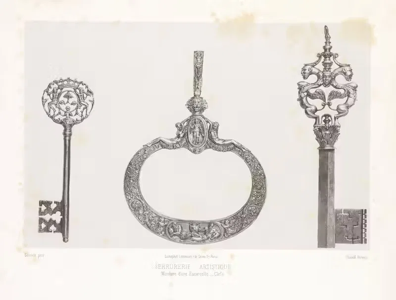 Monture d'une Escarcelle – clefs by Joseph Rose Lemercier, 1859-1864 — digital art print download