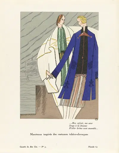 Пальто, вдохновленные чехословацкими костюмами by Л'Ом, 1921 — digital art print download