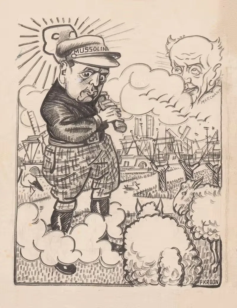 Муссолини в Нидерландах by Патрик Круун, 1922-1929 — digital art print download
