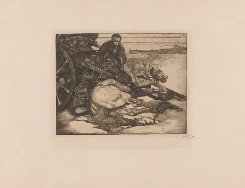 Раненая верховая лошадь by Питер Дюпон, 1902 — digital art print download