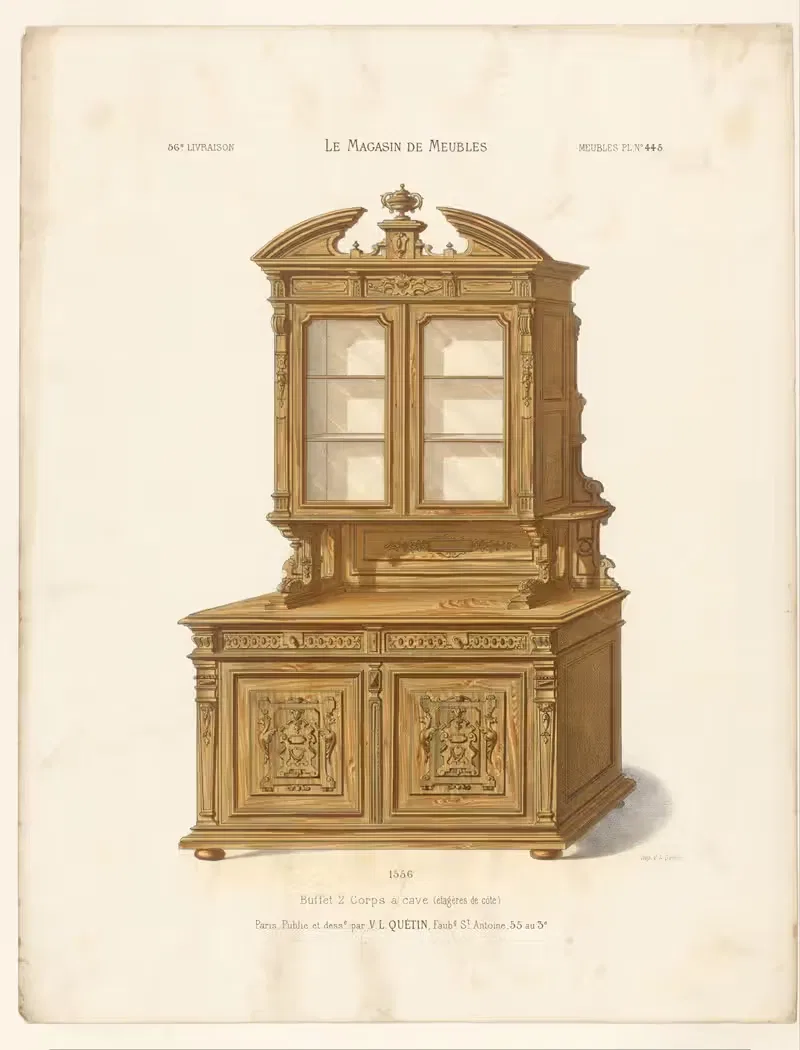 Буфет 2 Корпуса с подвалом (полки сбоку) by Виктор Леон Мишель Кетен, 1832 - 1904 — digital art print download