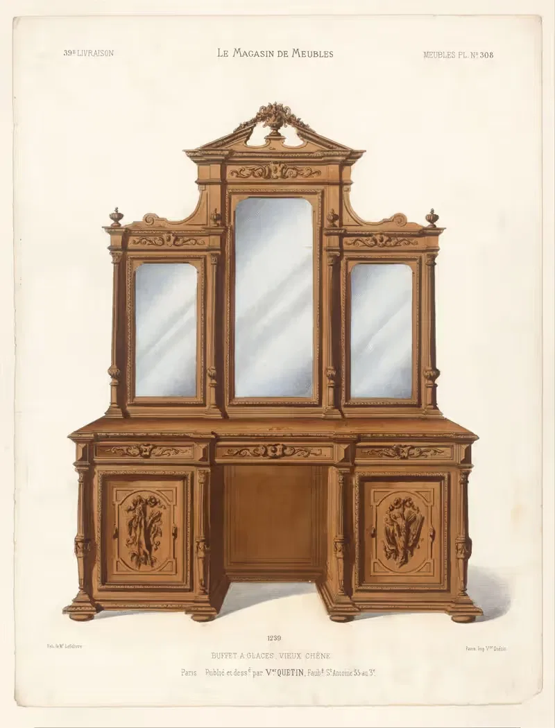 Буфет из старого дуба by Виктор Леон Мишель Кетен, 1832 - 1904 — digital art print download