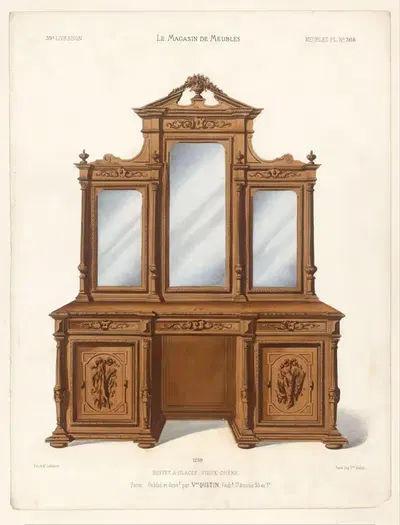 Буфет из старого дуба by Виктор Леон Мишель Кетен, 1832 - 1904 — digital art print download