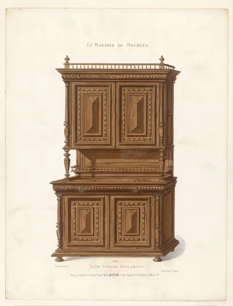 Буфет Credence, сплошные двери by Виктор Леон Мишель Кетен, 1832 - 1904 — digital art print download