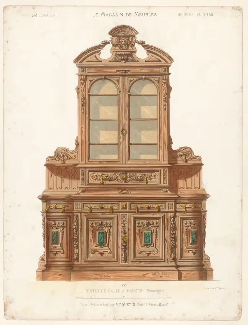Буфет столовой (Ренессанс) by Виктор Леон Мишель Кетен, 1832 - 1904 — digital art print download